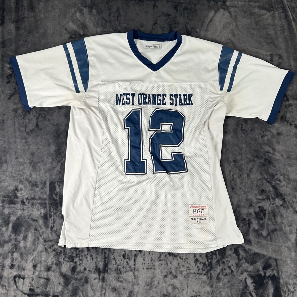 Headgear Classics Jersey Mens 2XL White West Orange Stark Earl Thomas #12 HGC